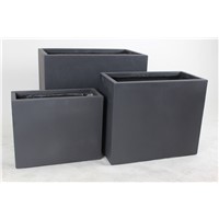 3 Set Rectangular Pots Dark Grey