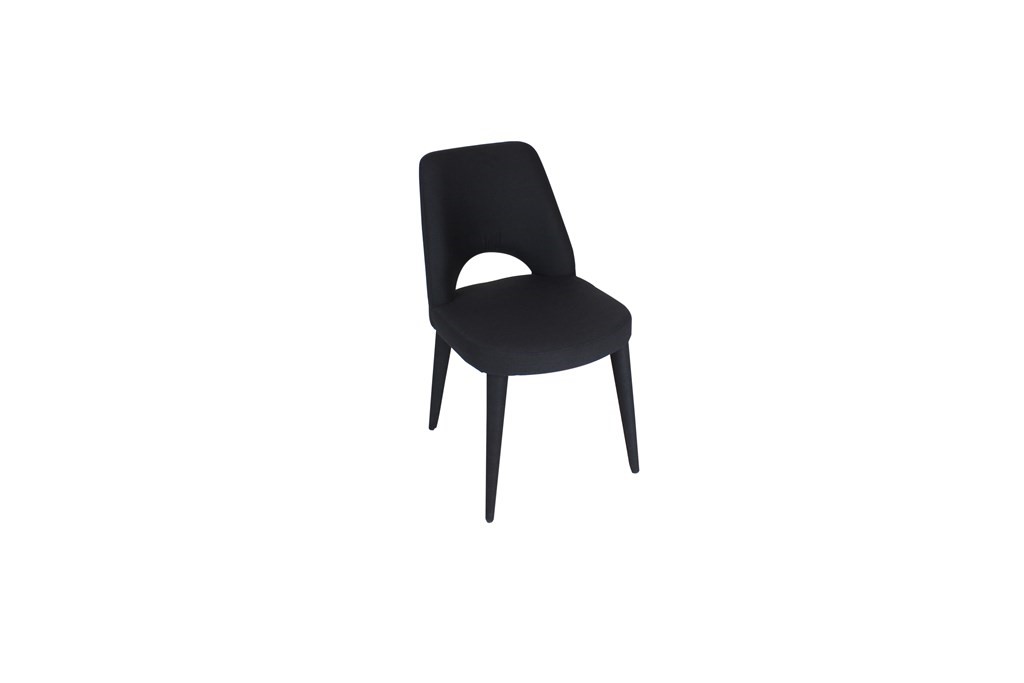 Modern Chair-Metal Frame-Fabric Black