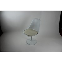 Chair White plastic/Uphol Cream PU