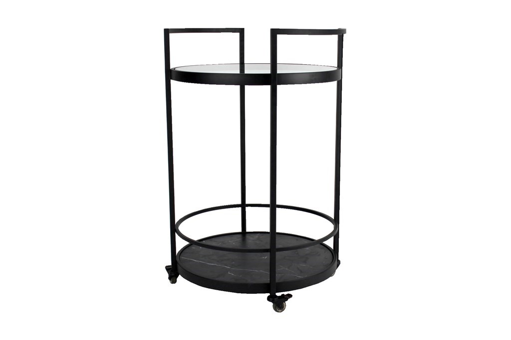 Tech Trolley-Blk P/Coat Blk H Marble Clear Glass