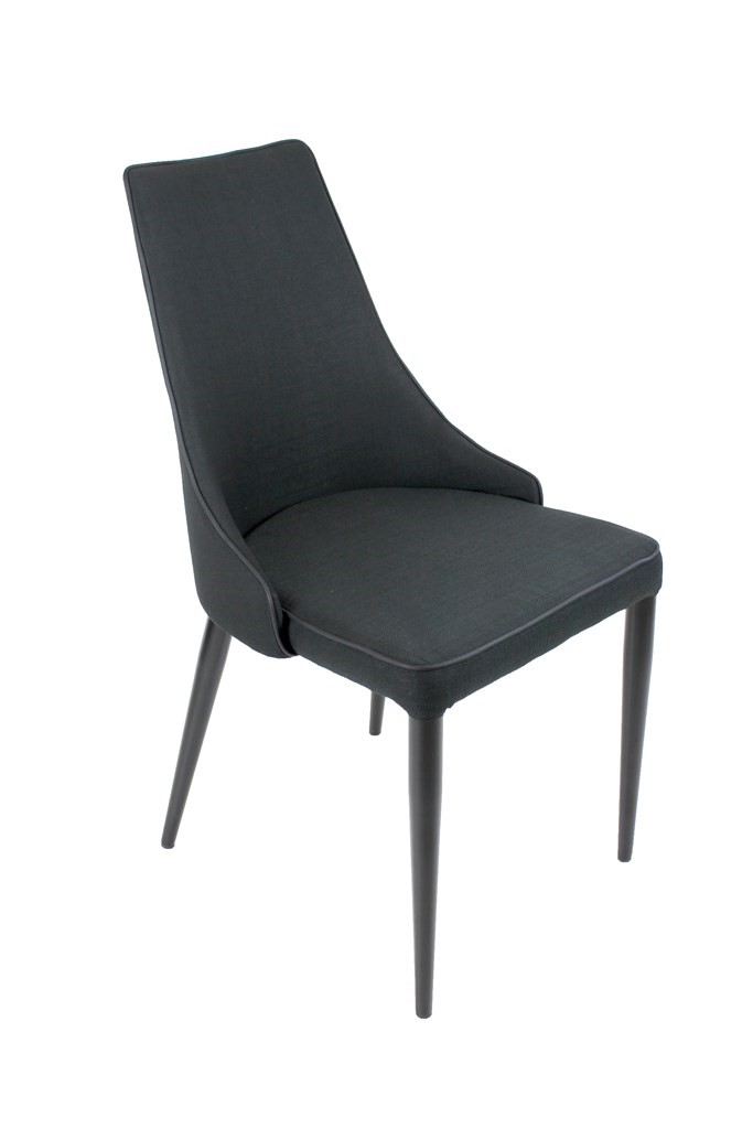 Modern Chair-Metal Frame-Fabric PU piping-Black P/C legs