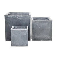 3 Set Cube Pots Grey