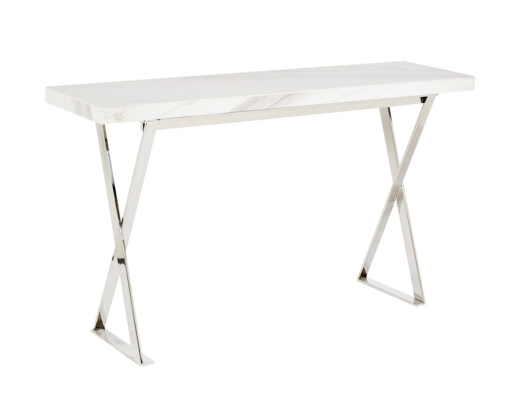 Lyn Console Polish-H/C Marble White 50mm-Overhang
