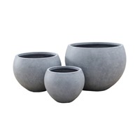 3 set Round Pots Grey