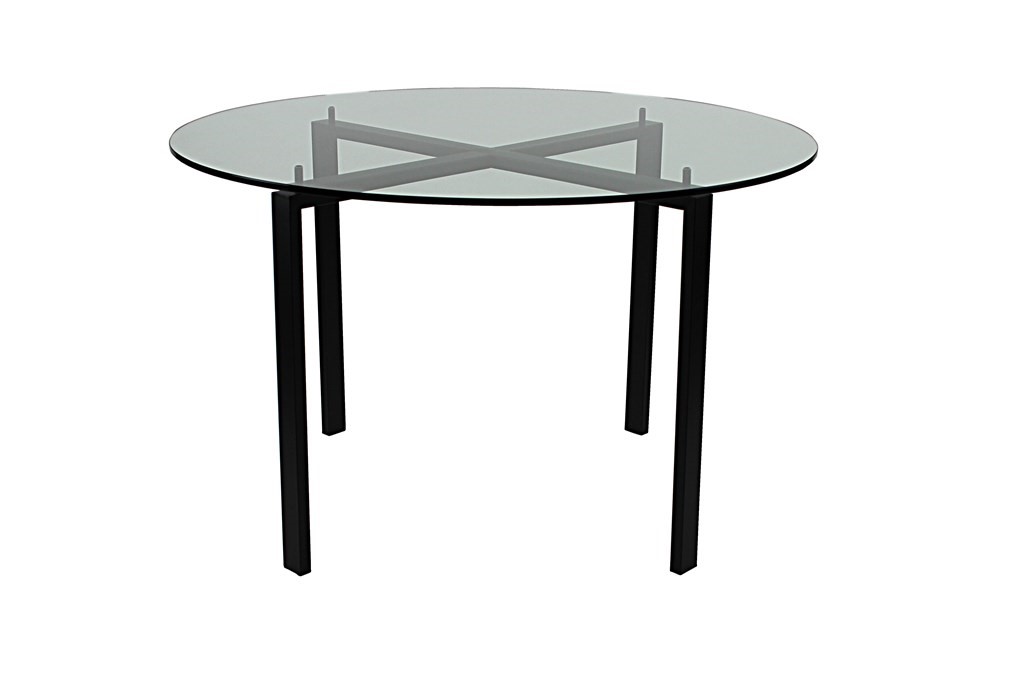 Reflective Dining Black-Round-Clear glass